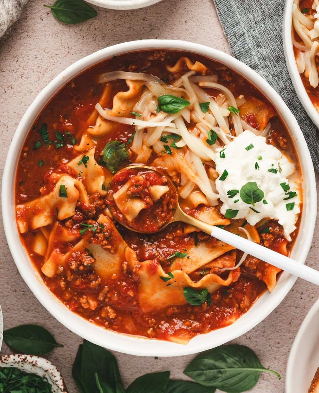 Lasagna soup bowl