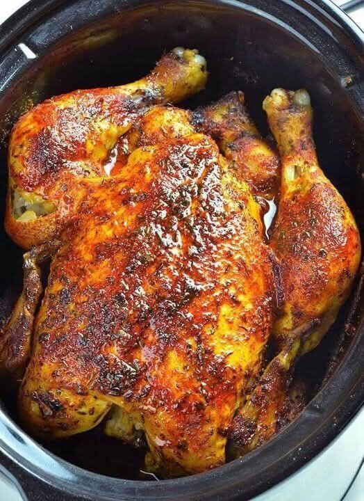 Slow cooker whole chicken