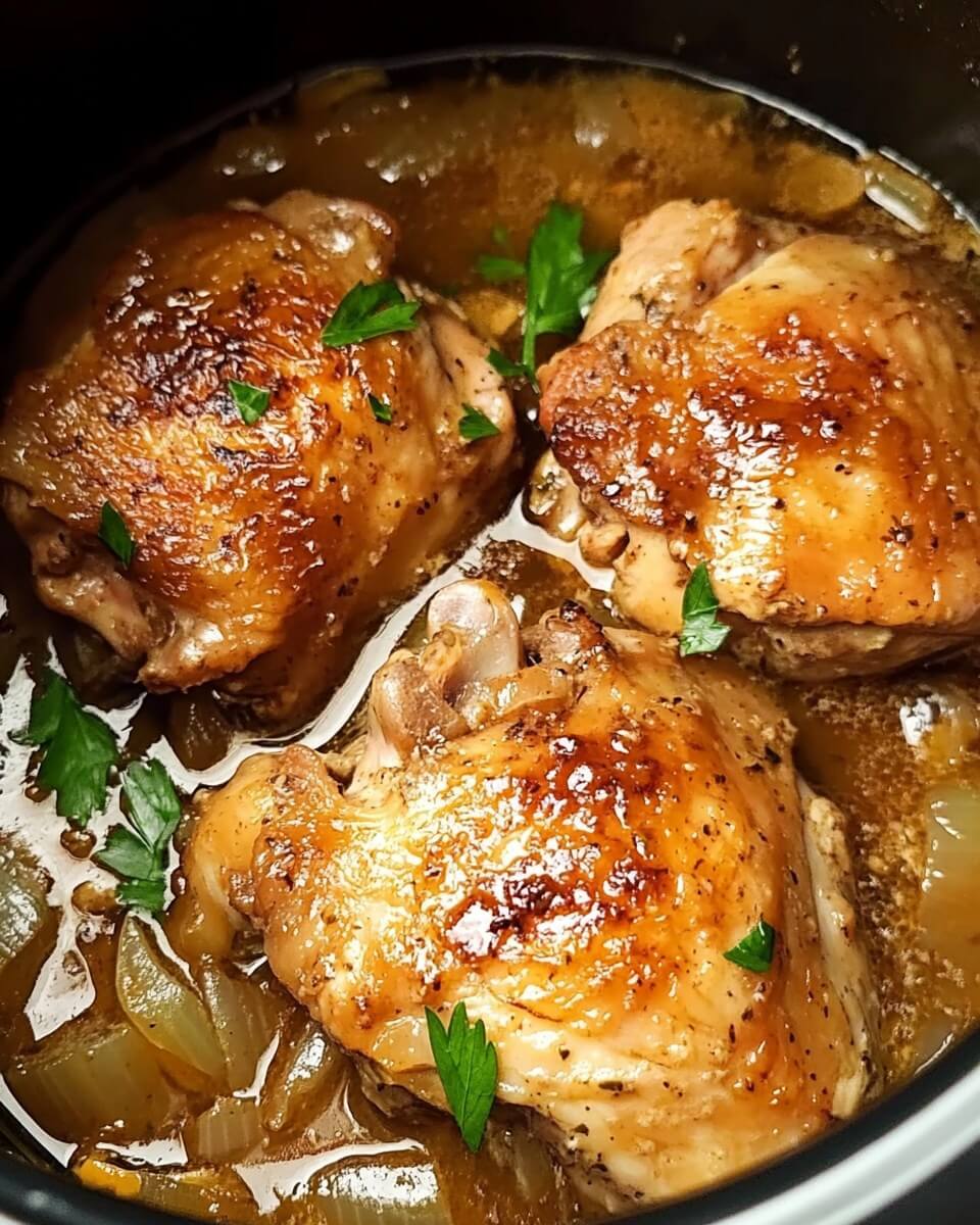 Slow Cooker Chicken Thighs with Ginger and Onions
