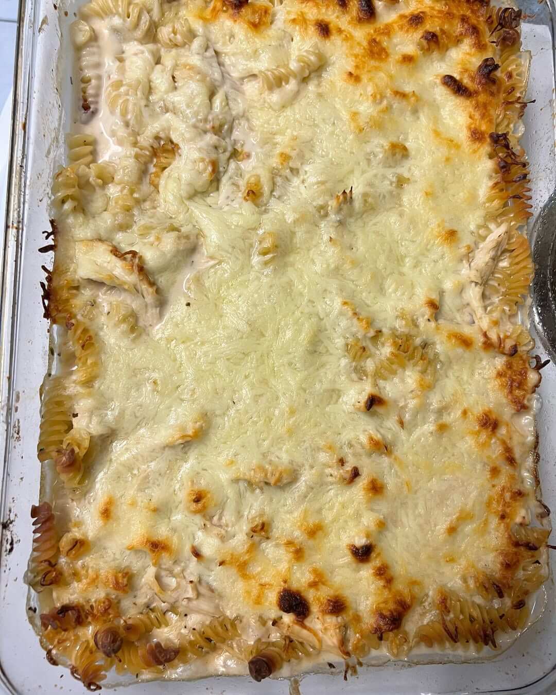 Dump and bake chicken Alfredo Pasta
