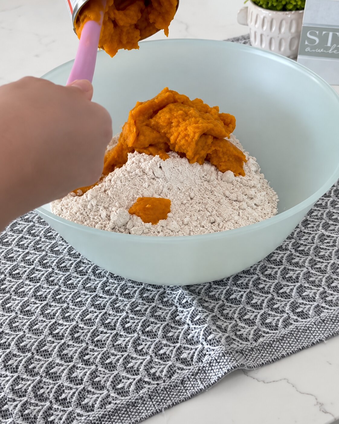 Mix the pumpkin puree