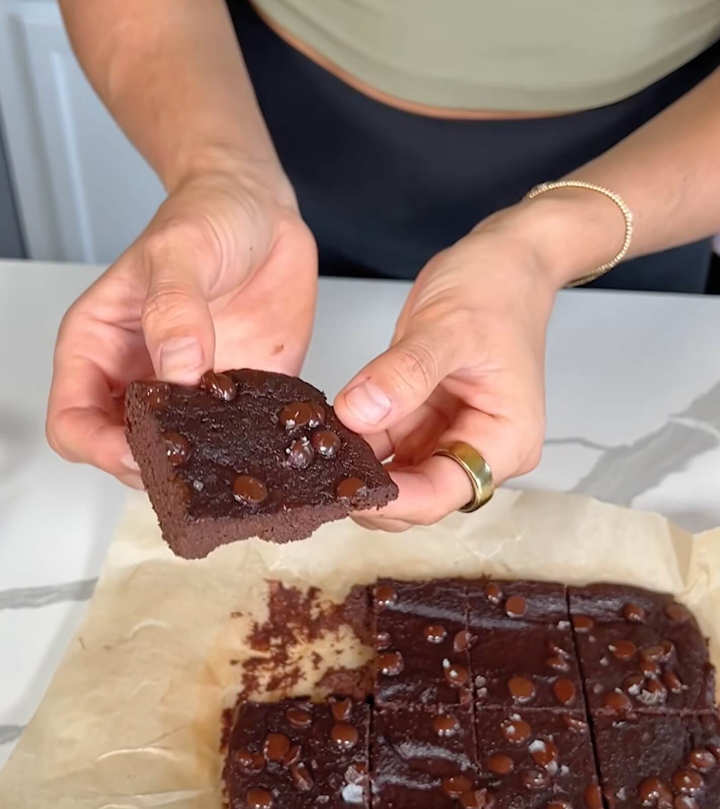 Chocolate apple brownie texture
