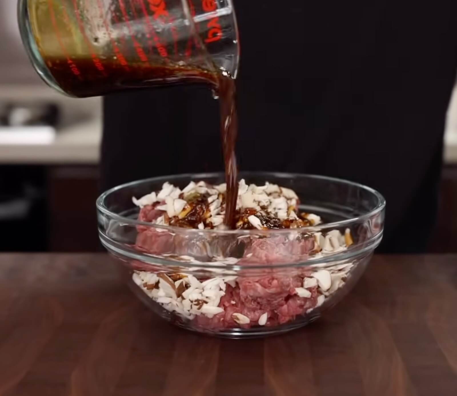 Coating Ground Beef With Sauce
