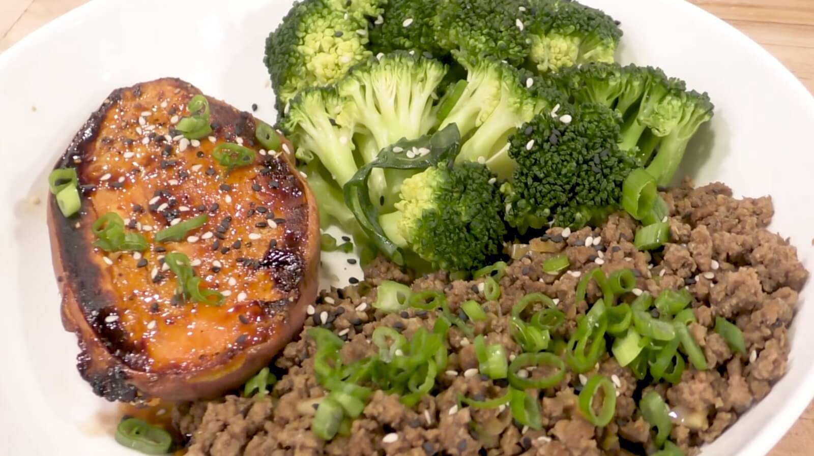Ground Beef and Sweet Potato Bowl