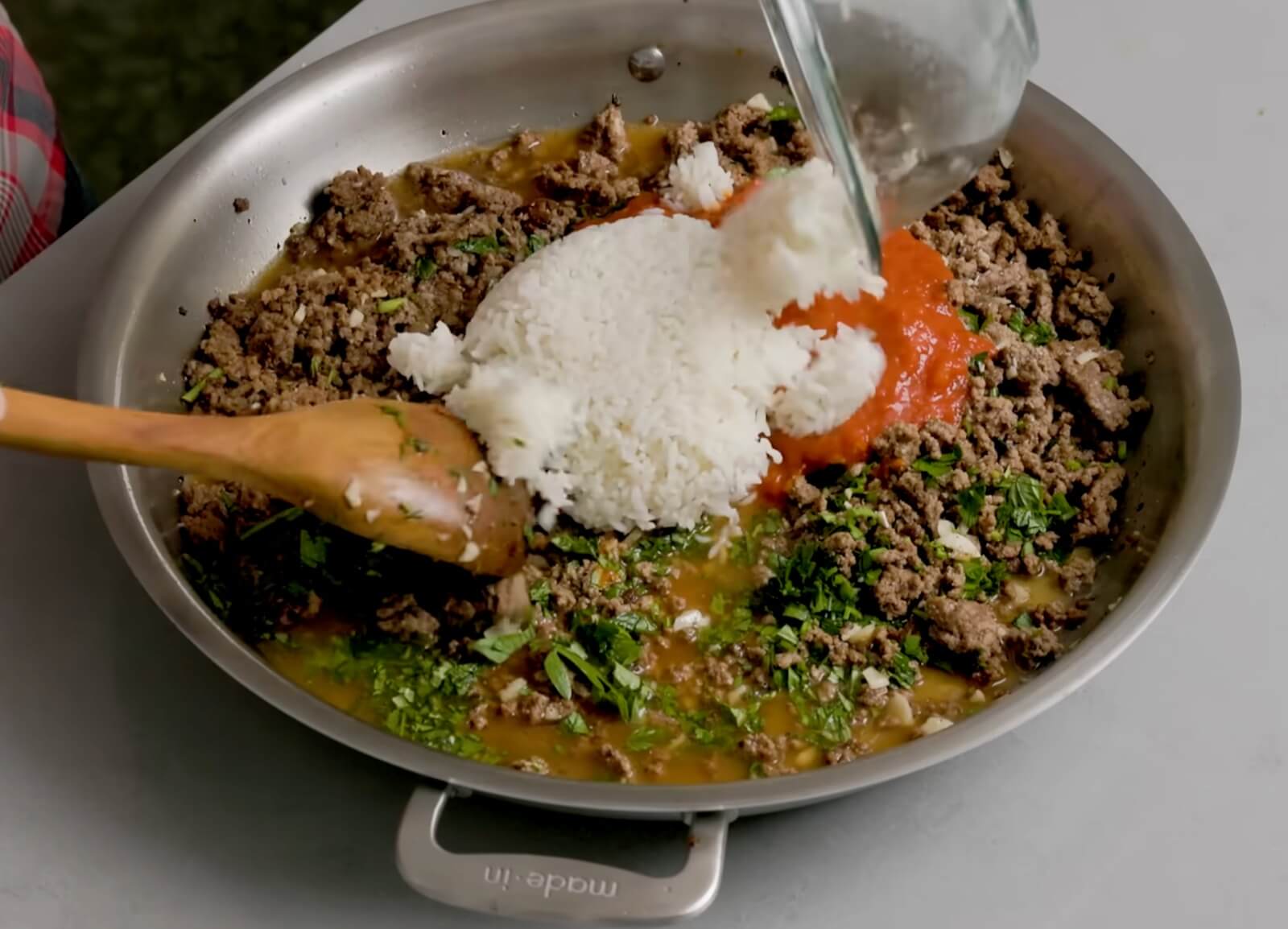 Mix the Beef and Rice