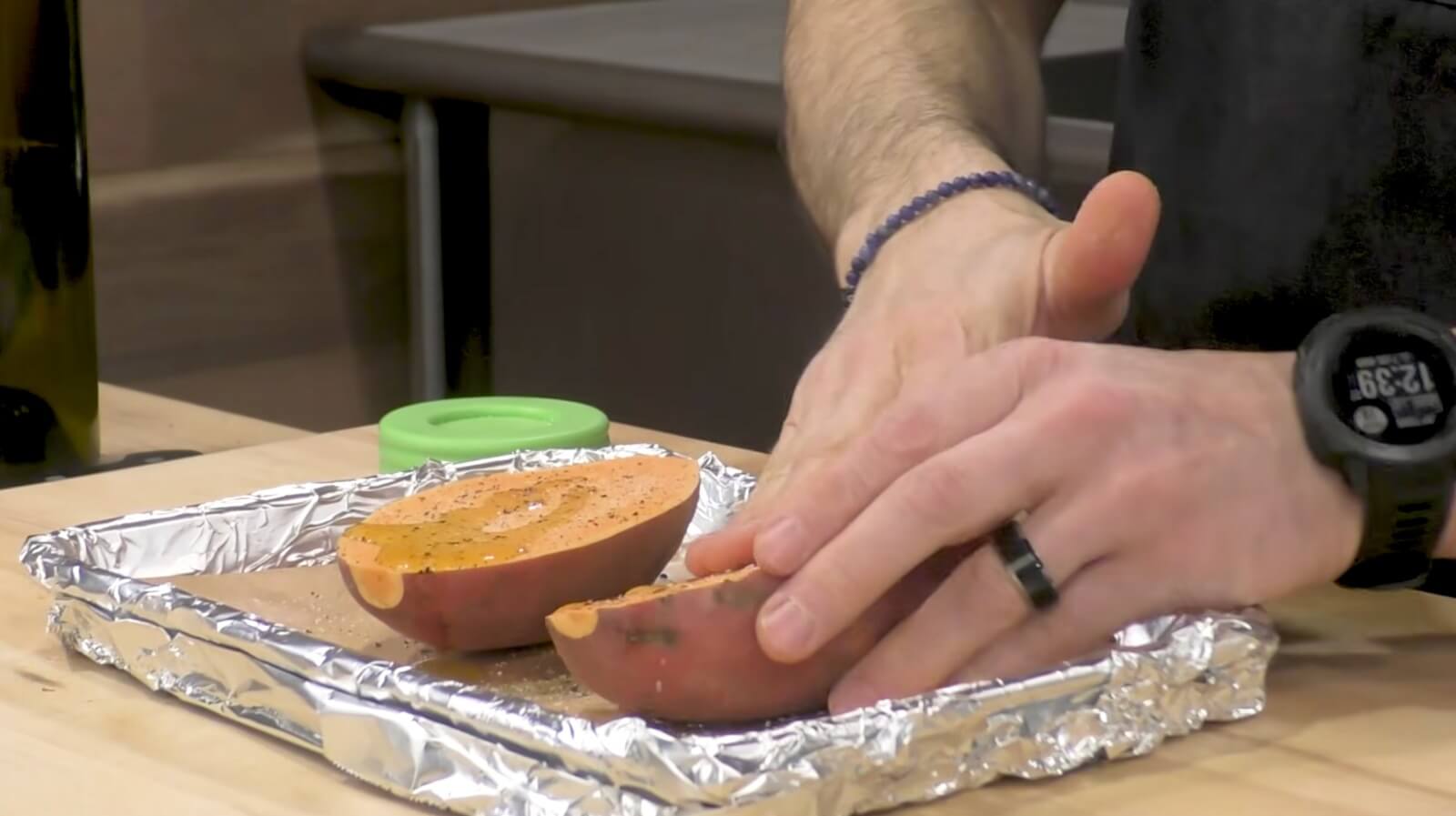 Sweet potato ready for roasting