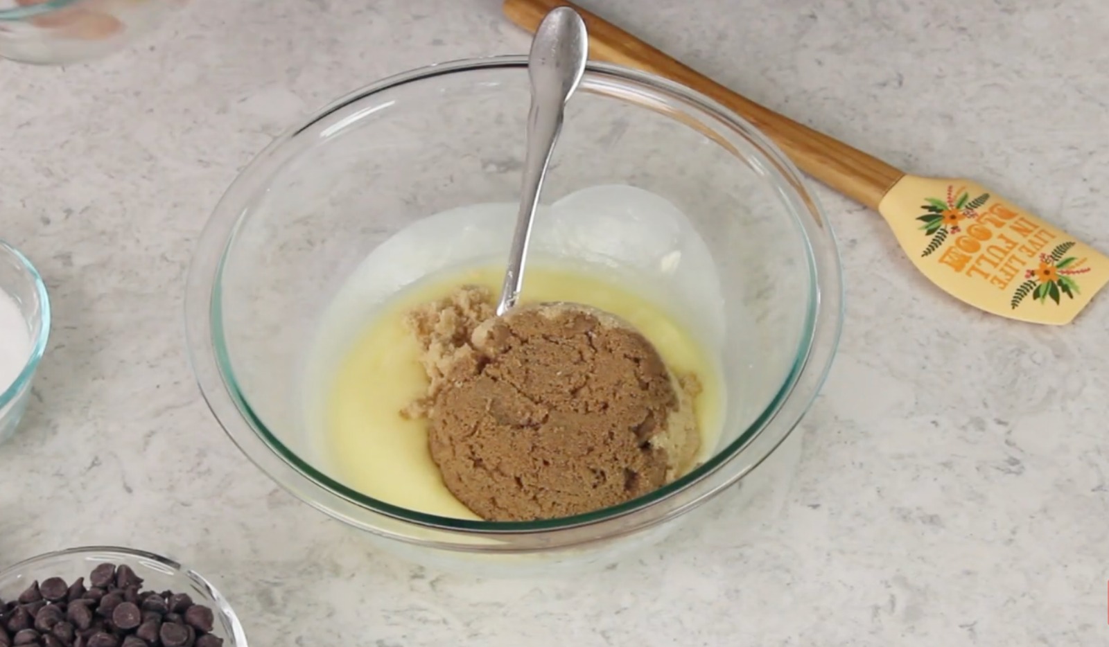 Melted butter + sugars