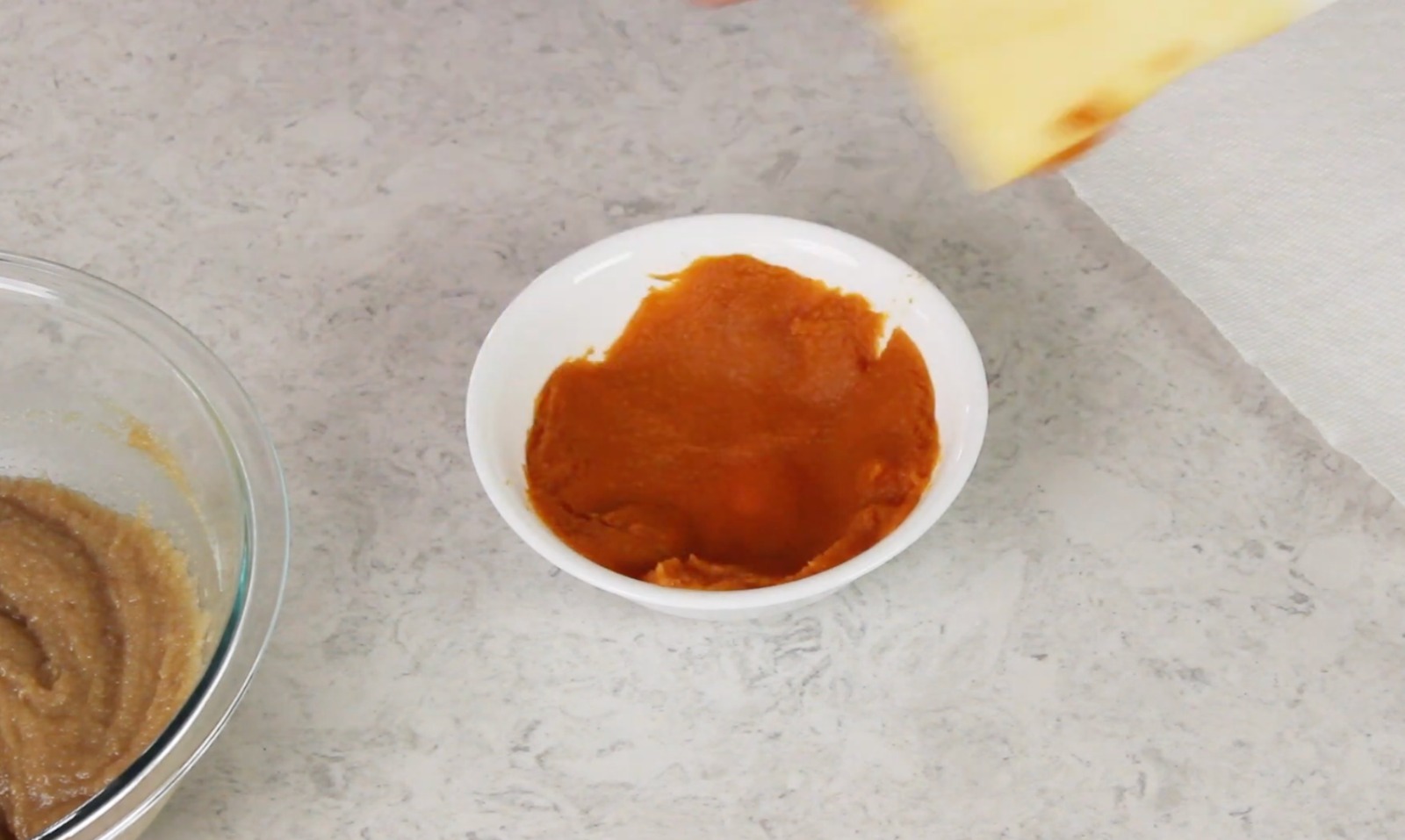 Pumpkin purée after blotting