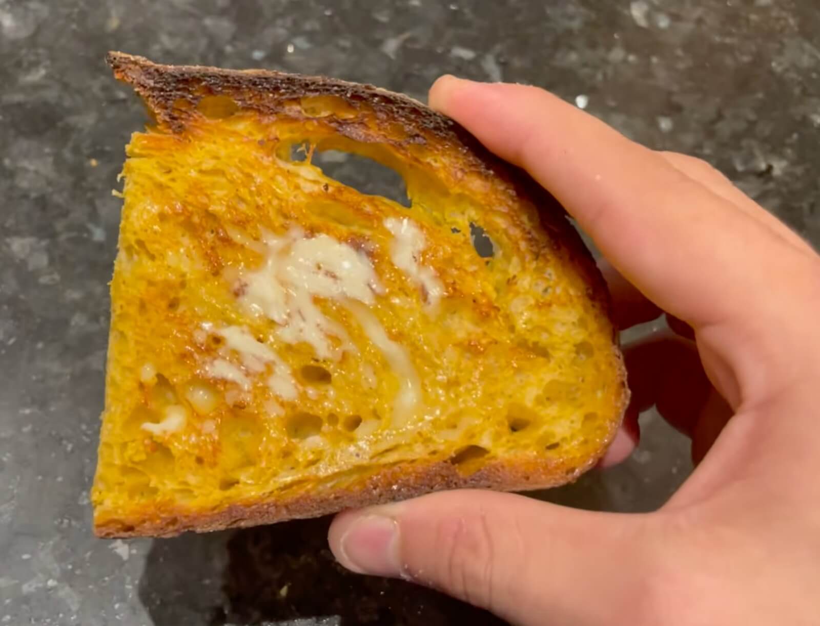 With slated butter